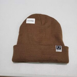 Brixton Men Hat One Size Brown Beanie Logo Patch Knit Cuffed Acrylic Adult
